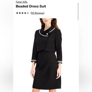 Gorgeous Tahari Black Beaded Dress Suit